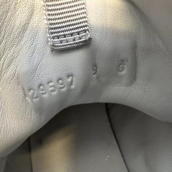 Gucci Sneakers Glitter Web Leather Silver Metallic High Top RARE Gucci 9, US 9.5 - Picture 10 of 10